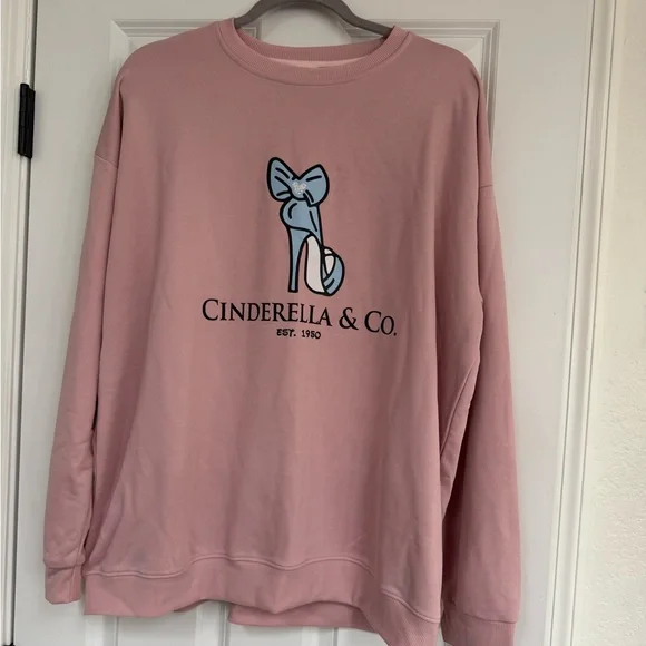 Cinderella Pink Plus Oversized Sweatshirt Long Sleeve - Picture 2 of 3